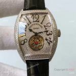 Copy Franck Muller Giga Tourbillon Fully Diamond Watch Silver Case